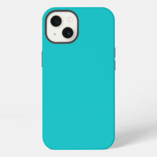 Etui iPhone 13 Turquoise uni brillant uni