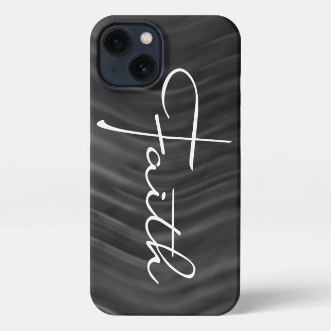 Coque iPhone Typographie de la foi Christian Black and White Mo (Verso)
