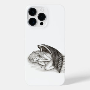 Coque Pour Pour iPhone 14 Pro Max Un Angel endormi, design noir et blanc