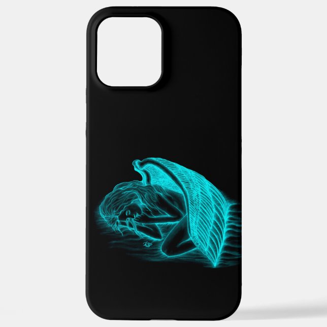 Coque iPhone Un Angle endormi en noir et vert (Verso)
