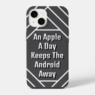 Coque Pour iPhone 14 Une pomme par jour garde l'Android loin, drôle