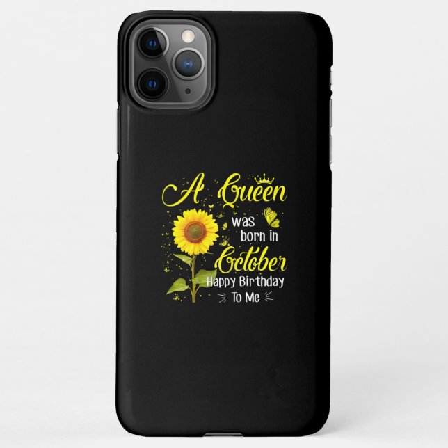 Coque iPhone Une Reine Est Née En Octobre Joyeux Anniversaire P (Dos)