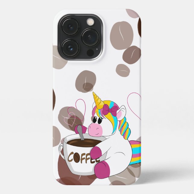 Coque iPhone Unicorn with coffee (Verso)