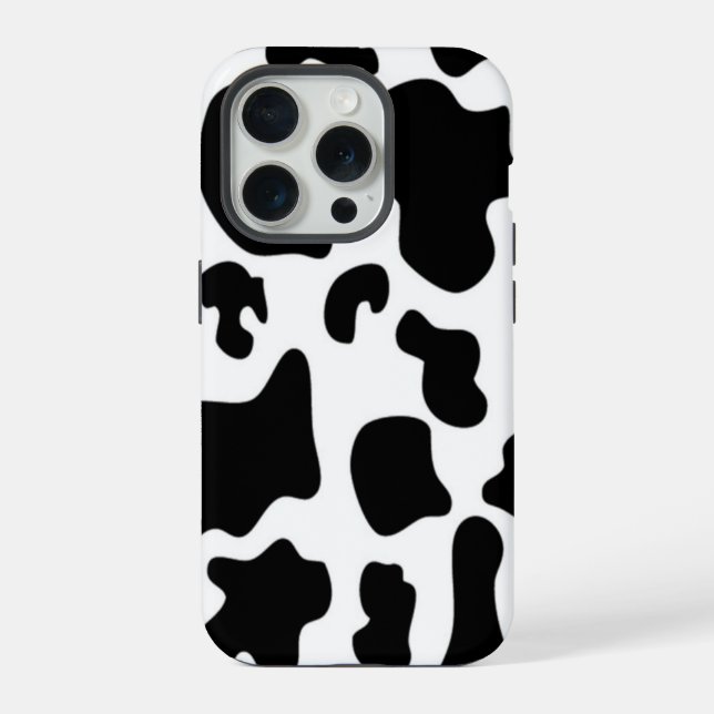 Coque iPhone Vache noire et blanche (Verso)