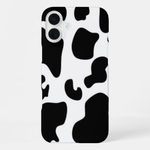 Coque iPhone 16 Plus Vache noire et blanche