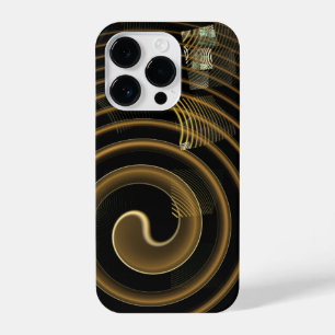 Coque Pour iPhone 14 Plus Vagues dorées hypnotiques Art abstrait moderne