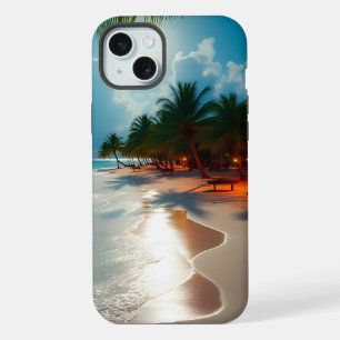 Vagues tropicales Plage ciel bleu nuageux