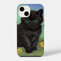 Van Gogh Chat Noir Fleurs Jaunes