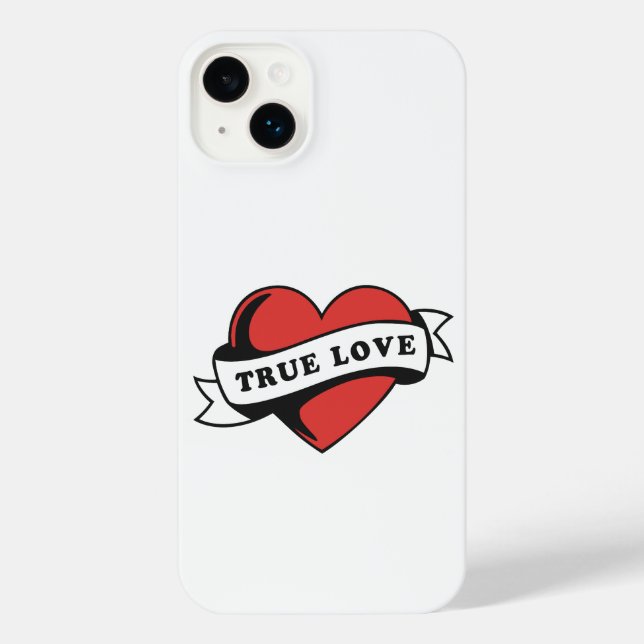 Coque iPhone Véritable amour Tatouage Coeur | Design romantique (Verso)