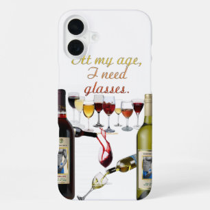 Coque iPhone 16 Plus Verres à vin SlipperyJoe's jeu de mots coquin roug