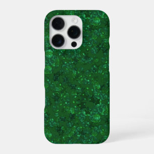 Coque iPhone 16 Pro Vert, confetti, parties scintillant