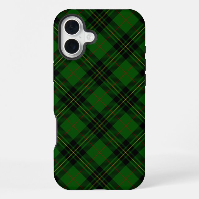 Coque iPhone vert écossais Forbes noir (Verso)