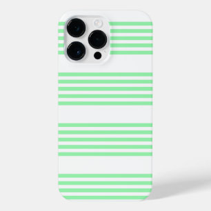 Coque Pour Pour iPhone 14 Pro Max Vert et blanc cinq bandes motif