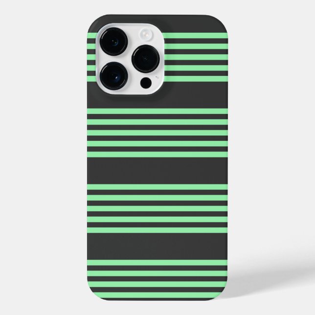 Coque iPhone Vert et charbon de bois cinq bandes motif (Verso)