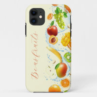 Coque iphone vertical des fruits éclaboussants