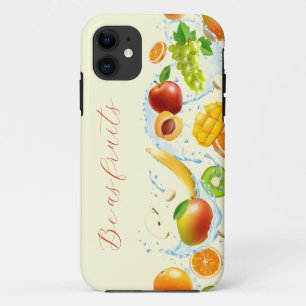 Coque iphone vertical des fruits éclaboussants