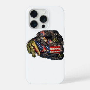 Veste en cuir de motard d'alligator patriotique fé