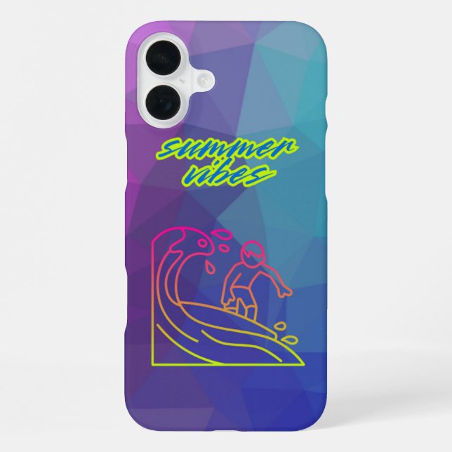 Coque iPhone Vibes d'été garçon surf (Verso)