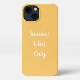 Etui iPhone 13 Vibes d'été jaunes et blancs seulement Typographie