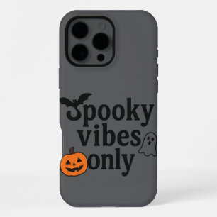 Coque iPhone 16 Pro Max Vibes éffrayantes uniquement 🎃   Conception d'aut