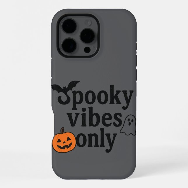 Coque iPhone Vibes éffrayantes uniquement 🎃 | Conception d'aut (Verso)