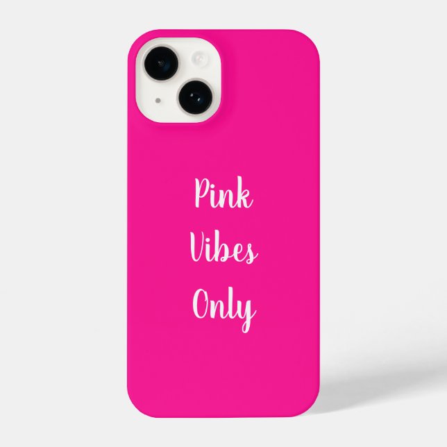 Coque iPhone Vibes roses seulement Typographie rose chaud (Verso)