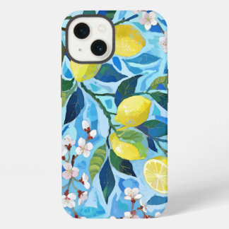Etui iPhone 13 Vibrant art of blue lemon flowers