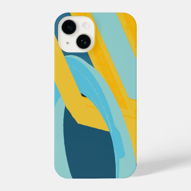 Coque iPhone Vibrant Yellow Blue Abstract (Verso)