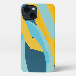Etui iPhone 13 Vibrant Yellow Blue Abstract