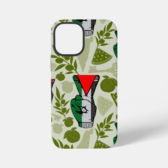 Coque iPhone Victory Sign Hand Resistance Red Triangle Symbol (Verso)