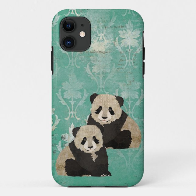 Coque iphone vintage d'ours panda (Dos)