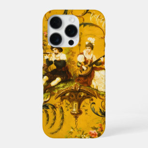 Coque iPhone 16 Pro Vintage French Gold Yellow Toile Victorian Floral