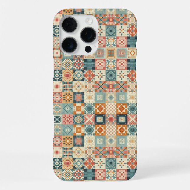 Coque iPhone Vintage, patchwork, paré (Verso)