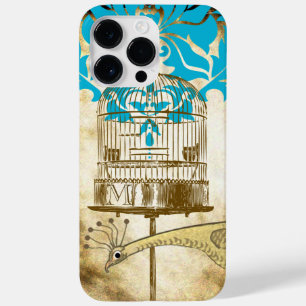 coque iphone vintage Peacock Birdcage Damask