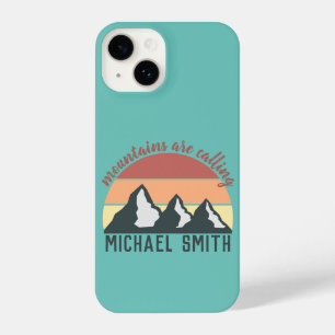 Coque Pour iPhone 14 Vintages pastels montagnes appellent mongram ciel