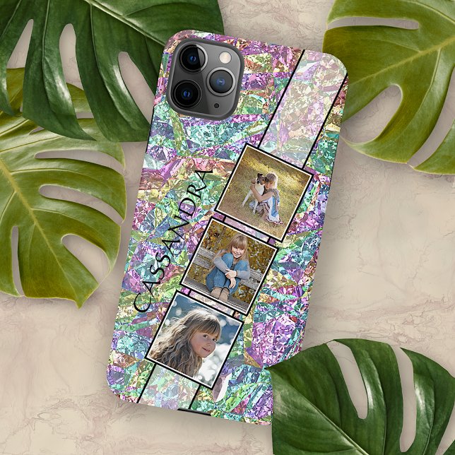 Coque iPhone Violet violet bleu turquoise rose Motif (Créateur téléchargé)