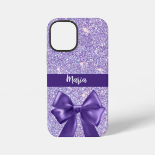 Coque iPhone 12 Mini Vitre d'argent brut pourpre personnalisé
