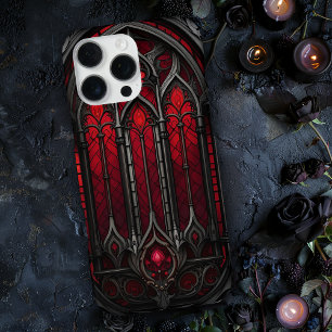 Coque iPhone 16 Pro Max Vitre de verre teinté rouge gothique