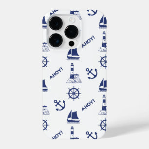 Coque Pour iPhone 14 Plus Voile Motif illustratif Marine Bleu+Blanc