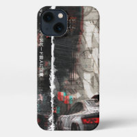 Voiture en Tokyo City iPhone 13 Slim Fit Coque, Gl