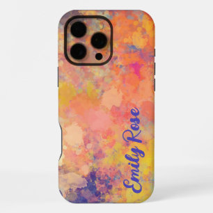 Coque iPhone 16 Pro Max Votre nom Tulipe de printemps Aquarelle Abstraite