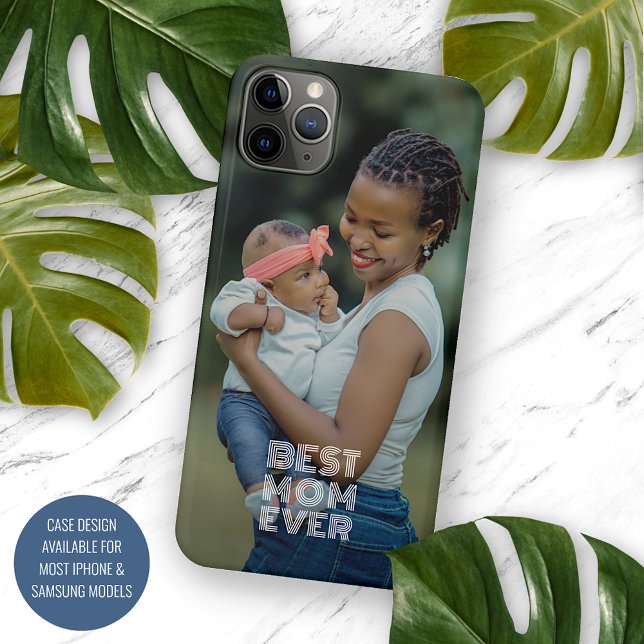 Coque iPhone Votre Photo Favorite Et Le Meilleur Texte De Maman (Créateur téléchargé)