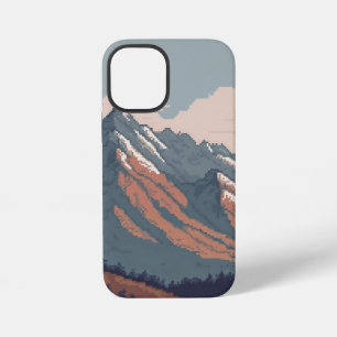 Coque iPhone 12 Mini Vue pixélisée d'une montagne