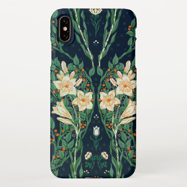 Coque iPhone Walter Crane White Lily-Blue Back Botanical (Dos)
