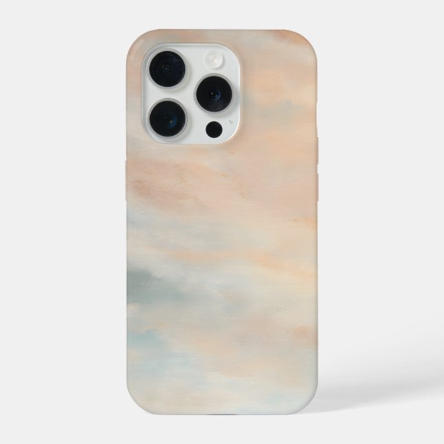 Coque iPhone Warm Pastel Sky Abstract with Soft Cloud Texture (Verso)
