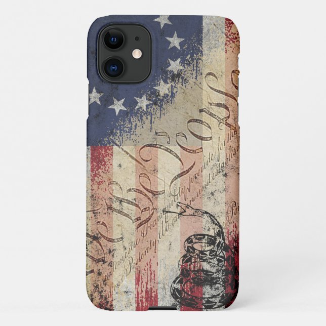 Coque iPhone We The People Betsy Ross American Flag and Snake (Dos)