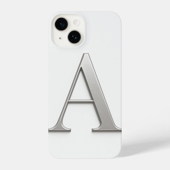 Coque iPhone White Phone Case with Silver Letter Trendy (Verso)