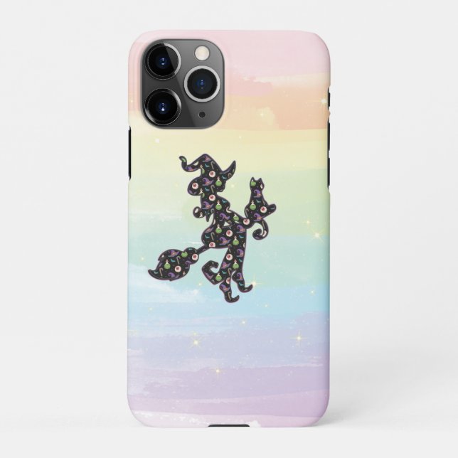 Coque iPhone Witchy And Cat, Halloween Mood (Dos)
