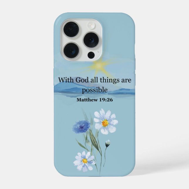 Coque iPhone With God All Things Are Possible – Matthew 19:26 C (Verso)