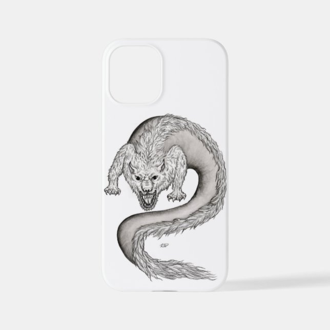 Coque iPhone Wolfdragon design noir et blanc (Verso)